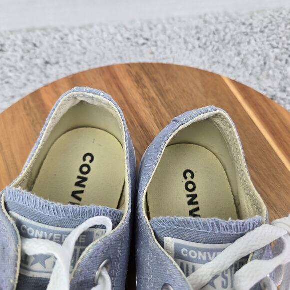 Converse CTAS All Star Ox Low Blue Perforated Casual Y2K Daily Sneakers Womens 8 - Picture 12 of 13